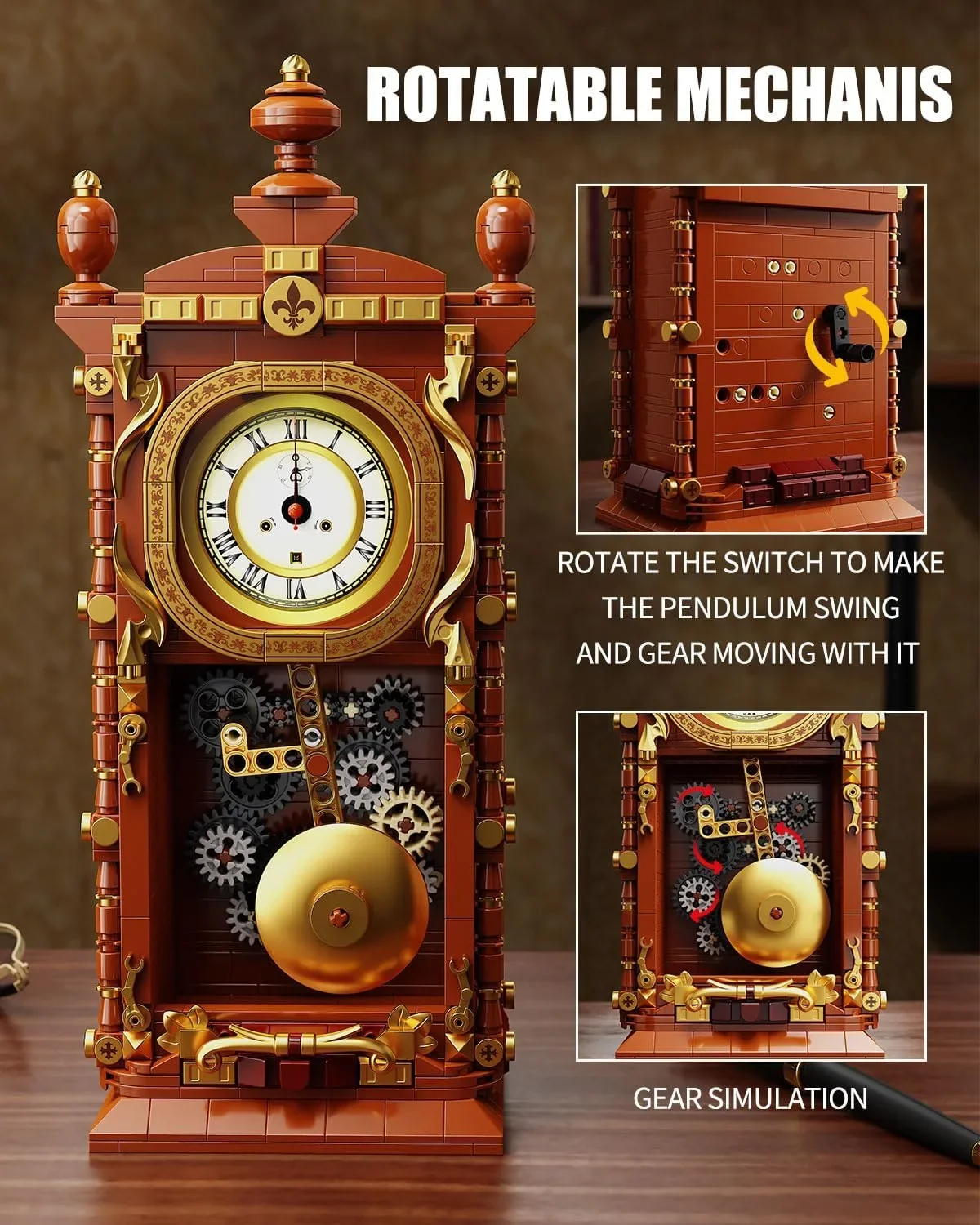 Tycool Vintage Swing Clock – комплект строителни блокчета с махало, 751 части — снимка 5