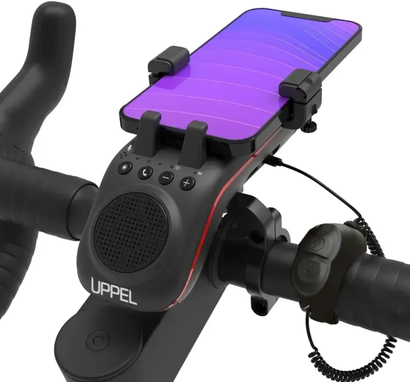 UPPEL 10 в 1 Стойка за телефон за велосипед, Bluetooth, 5000mAh, LED