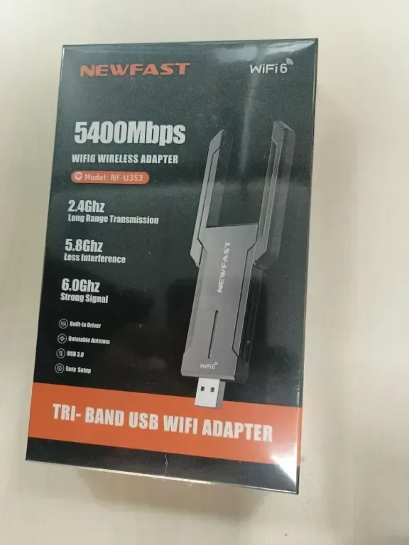 NEWFAST 5400Mbps WiFi Dongle Трибандов USB 3.0 WiFi 6E адаптер, MU-MIMO, WPA3 — снимка 7