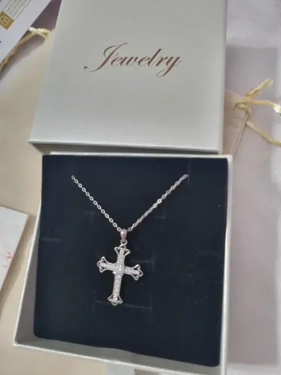 Byourcher Модна бижутерийна огърлица за мъже/жени, 0.5ct VVS1 D цвят моасанит диамант — снимка 2