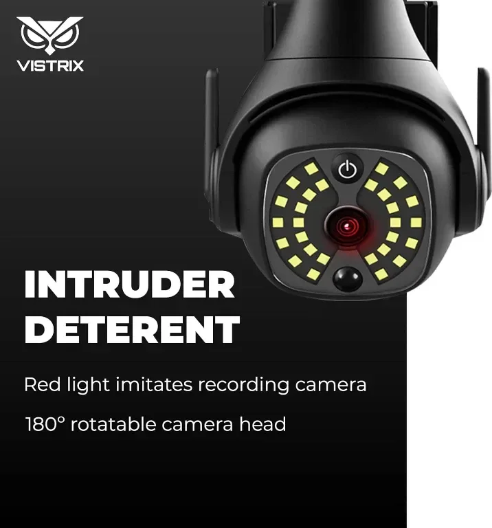 Vistrix соларна LED охранителна лампа и макетна CCTV камера с PIR сензор, IP65, черна — снимка 5