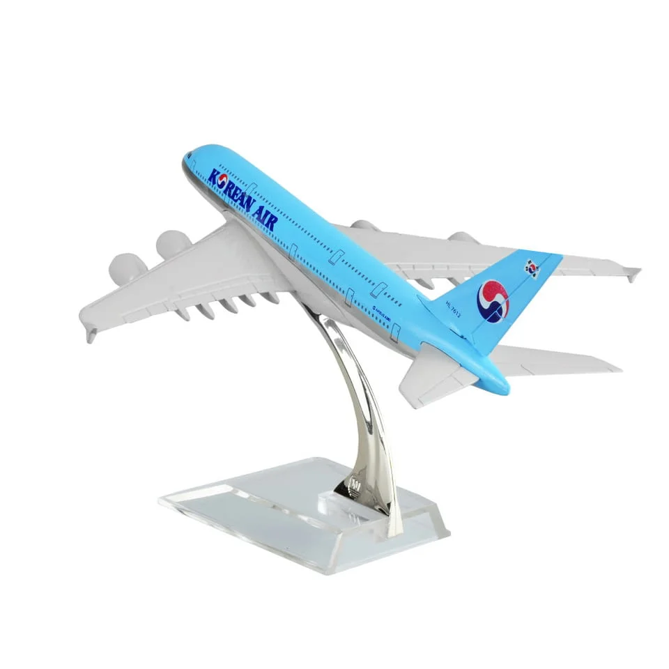 Еърбъс 380 самолет модел макет Korean Air метален A320 Южна Корея Азиатски пътнически класни превози — снимка 4