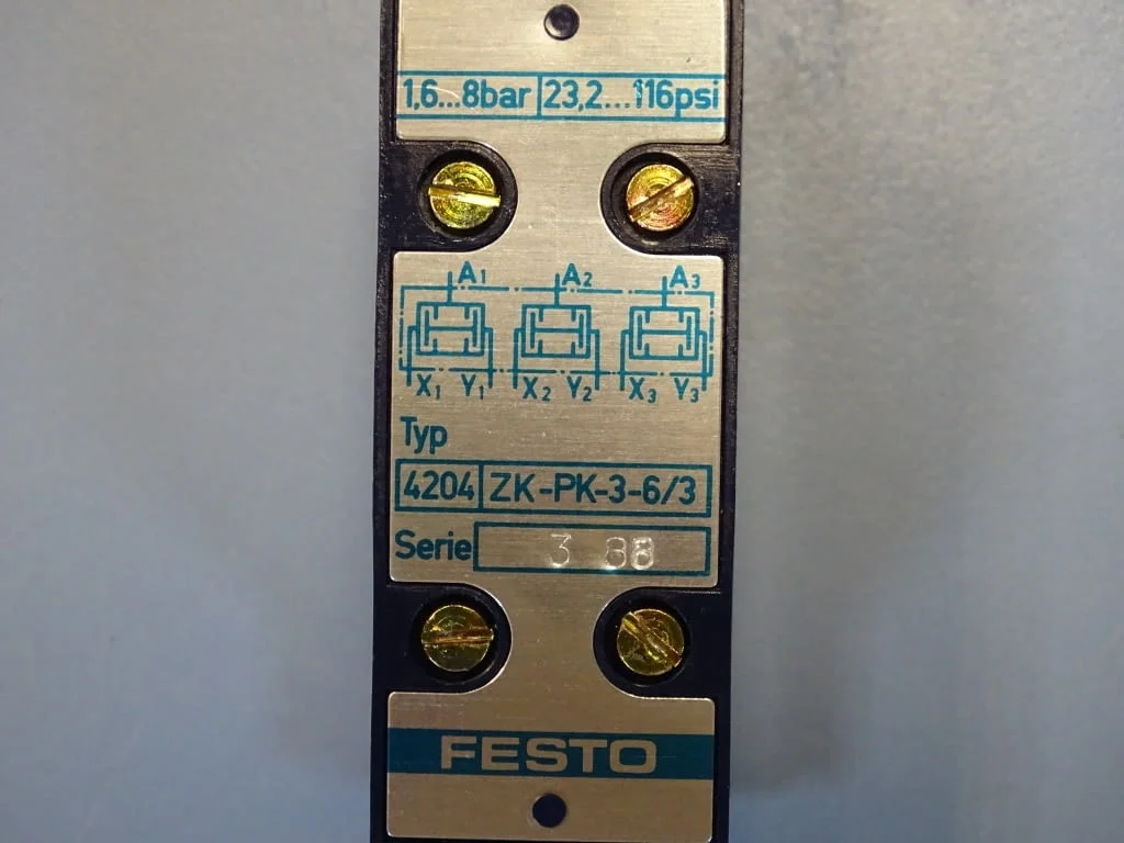 Пневматичен блок Festo ZK-PK-3-6/3 4204 Block Pneumatic Logic Valve — снимка 8