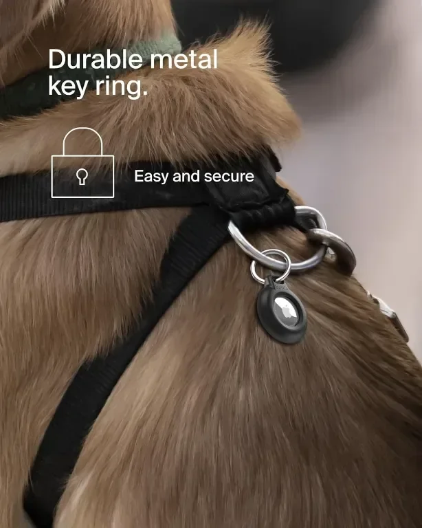Belkin Водоустойчив Apple AirTag Secure Holder с ключодържател, черен, 4 броя — снимка 3