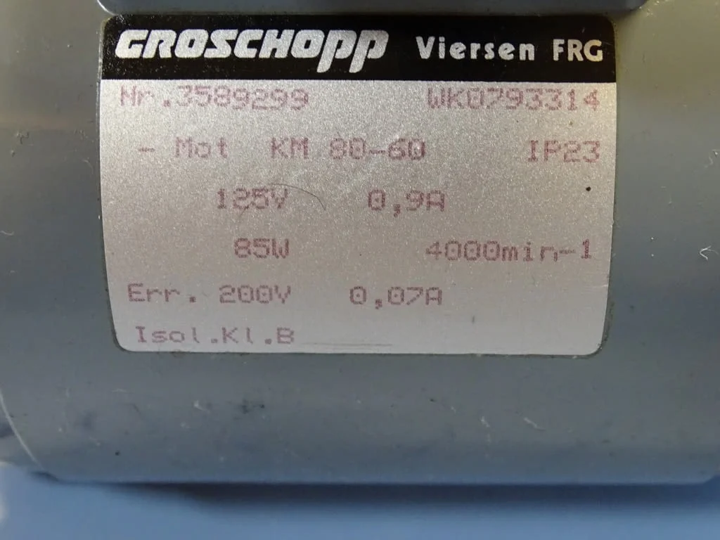 Ел. двигател Groschopp KM 80-60 electric motor 85W 125V — снимка 2