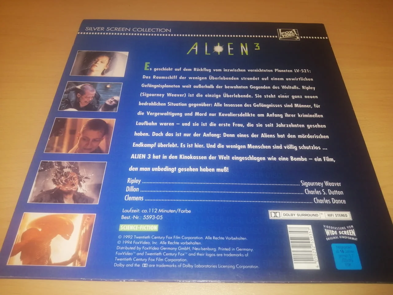 ALIEN 3 PAL Deutsch Laserdisc — снимка 2