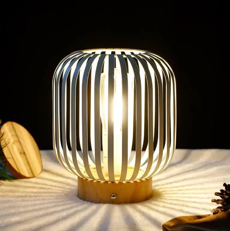 JHY DESIGN USB акумулаторна нощна лампа безжична метална клетка LED фенер, за декорация на парти — снимка 3