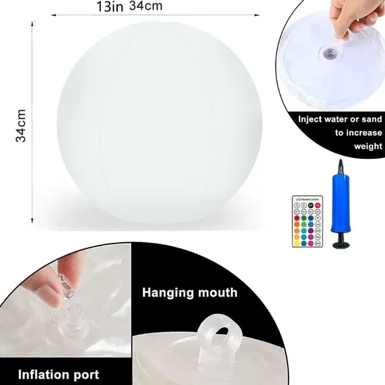 Hawofly 2 броя плаващи LED светлини за басейн, соларни надуваеми топки, 16 цвята, дистанционно — снимка 4