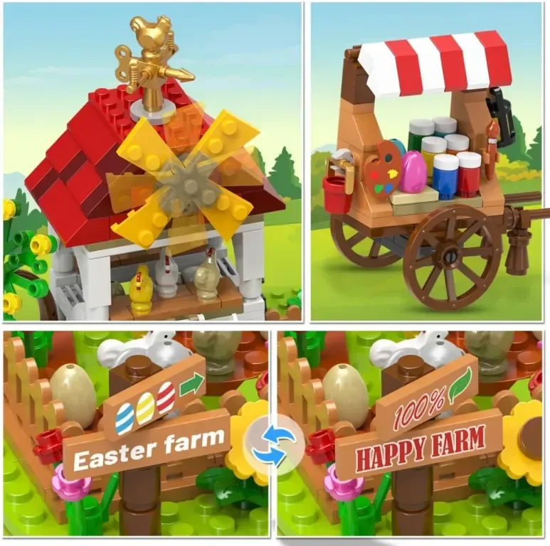 HOGOKIDS Комплект за изграждане на Великденска ферма, 397 части — снимка 4