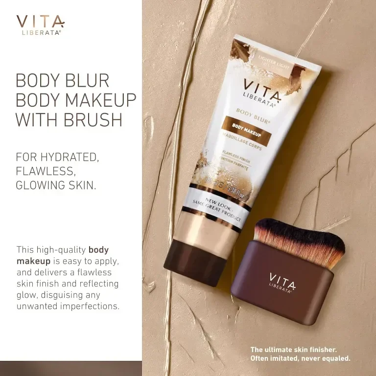 VITA LIBERATA Комплект за грим Body Blur Light 100 мл и четка, Грим за крака и тяло, Перфектен тен — снимка 2