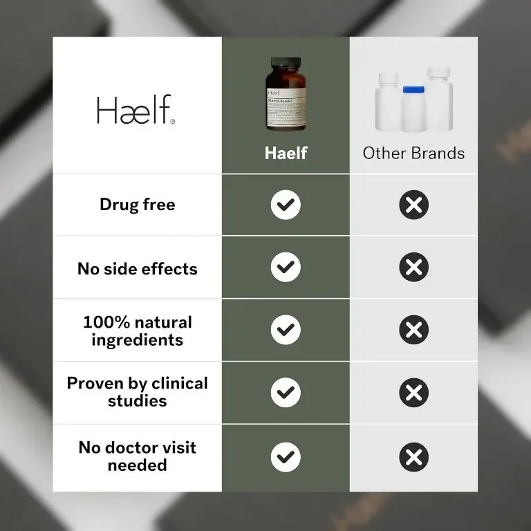 Haelf Mental Booster Добавка на растителна основа за умствена яснота и когнитивна подкрепа за 30 дни — снимка 2