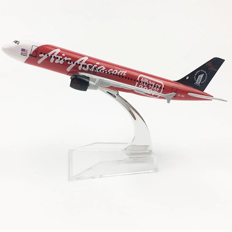 Еърбъс 320 самолет модел макет Air Asia 2007 метален A320 Low cost Нискотарифни