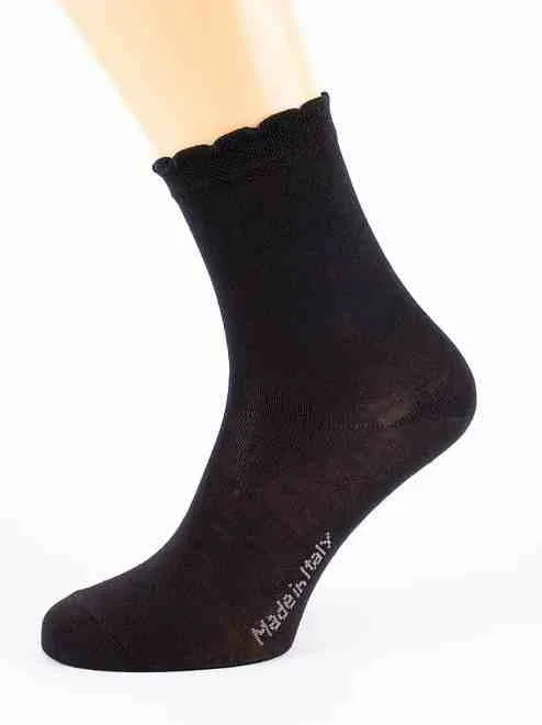 SC Calze 35-40 италиански черни женски памучни чорапи до прасци дамски чорапи от памук