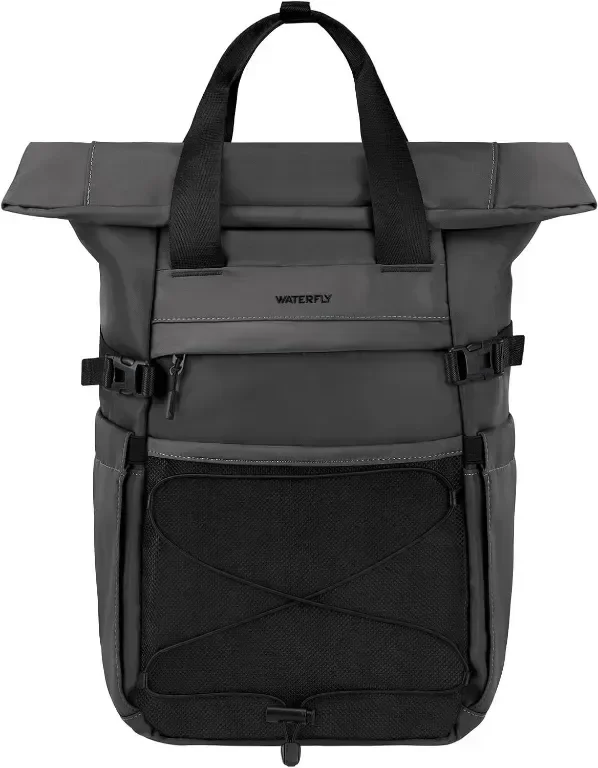Раница Waterfly Roll Top 16-21 л, подходяща за 16 инча лаптоп, Тъмно сиво