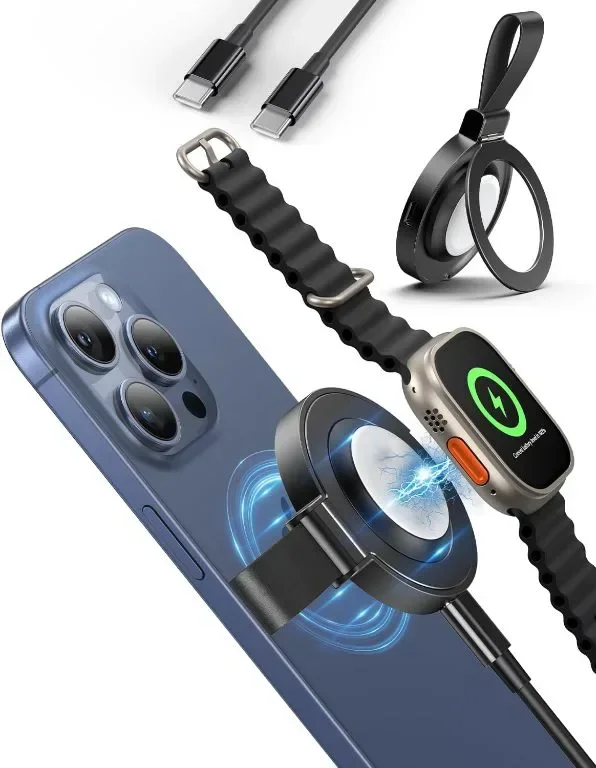 Магнитно безжично зарядно устройство Meifigno, Mag Safe с USB C кабел — снимка 2