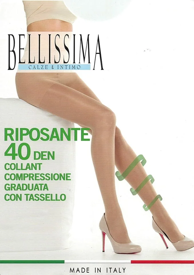 Bellissima 40DEN черен, телесен, бежов италиански стягащ чорапогащник 40-95кг оформящи чорапогащи