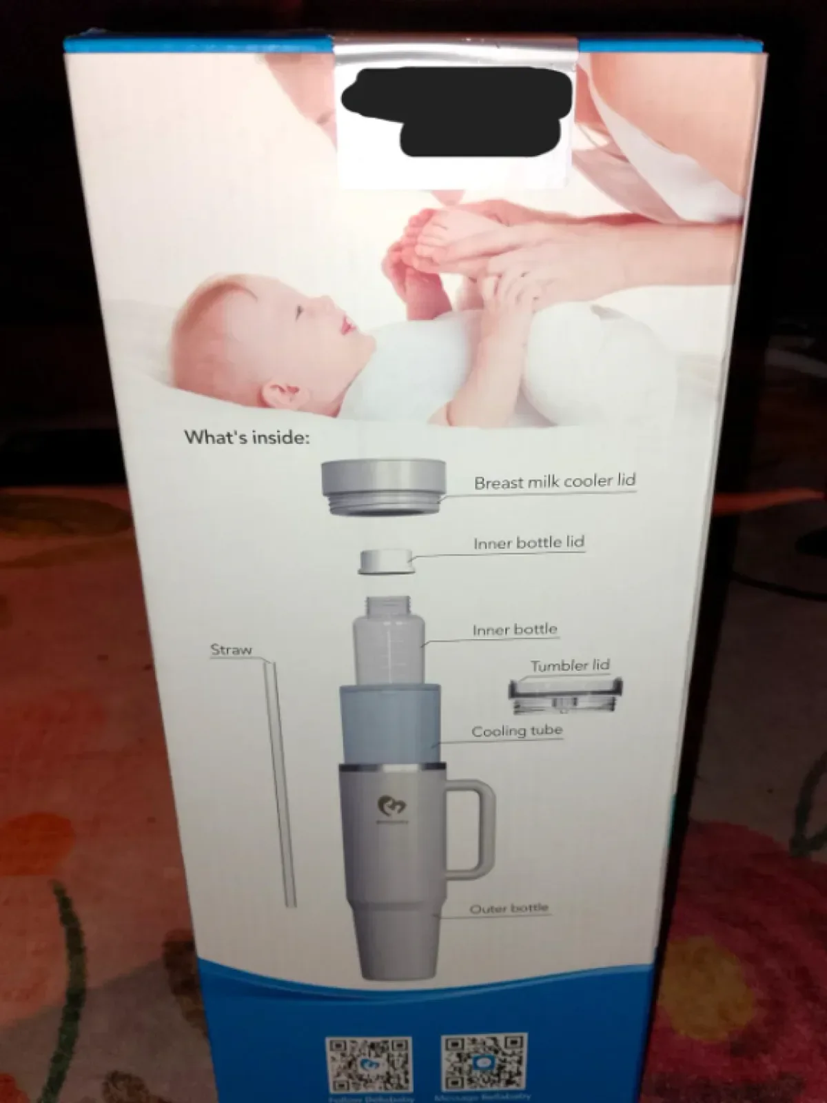 Преносим охладител за кърма Bellababy, 24H+ 360° охлаждане (лилав, голям) — снимка 8