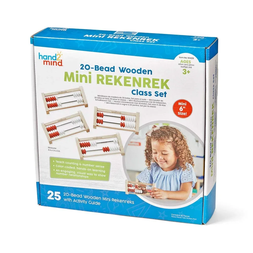 Hand2mind Mini Rekenrek комплект двуредно сметало абакус с 20 броя (25 части) — снимка 7