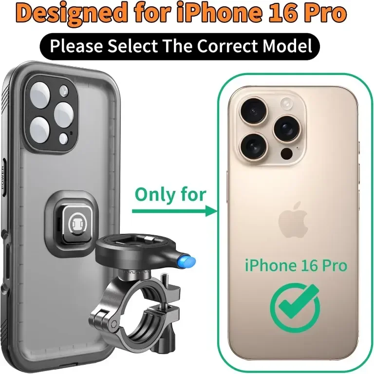 Стойка за телефон за велосипед и калъф Cozycase за iPhone 16 Pro, водоустойчиви — снимка 2