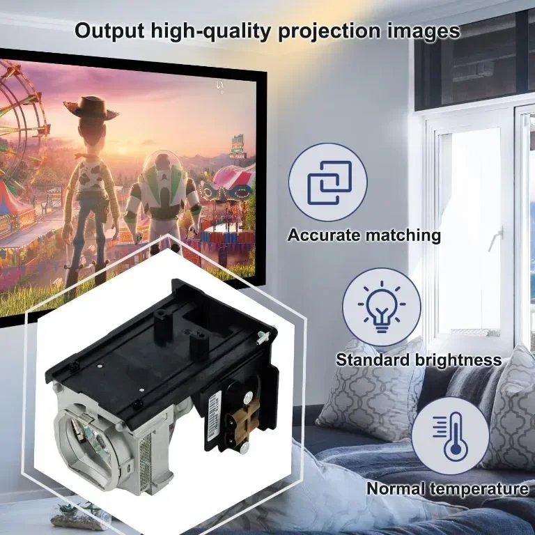 iReijomoi Резервна лампа VLT-HC5000LP, крушка с корпус за проектори Mitsubishi — снимка 3