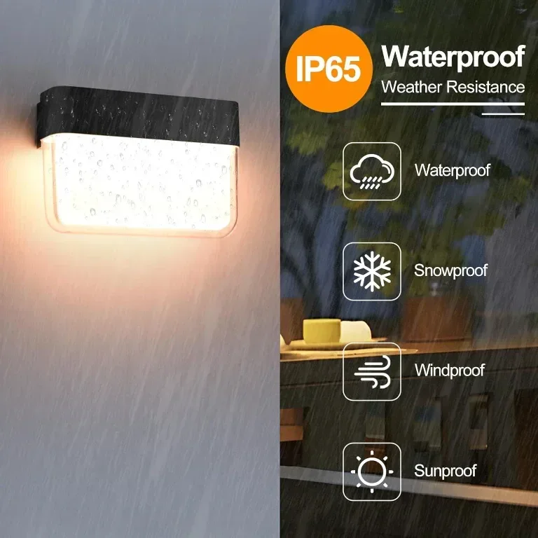 FUDESY LED модерна стенна лампа, външна IP65, 12W, 350LM, 3000K топло бяло — снимка 5