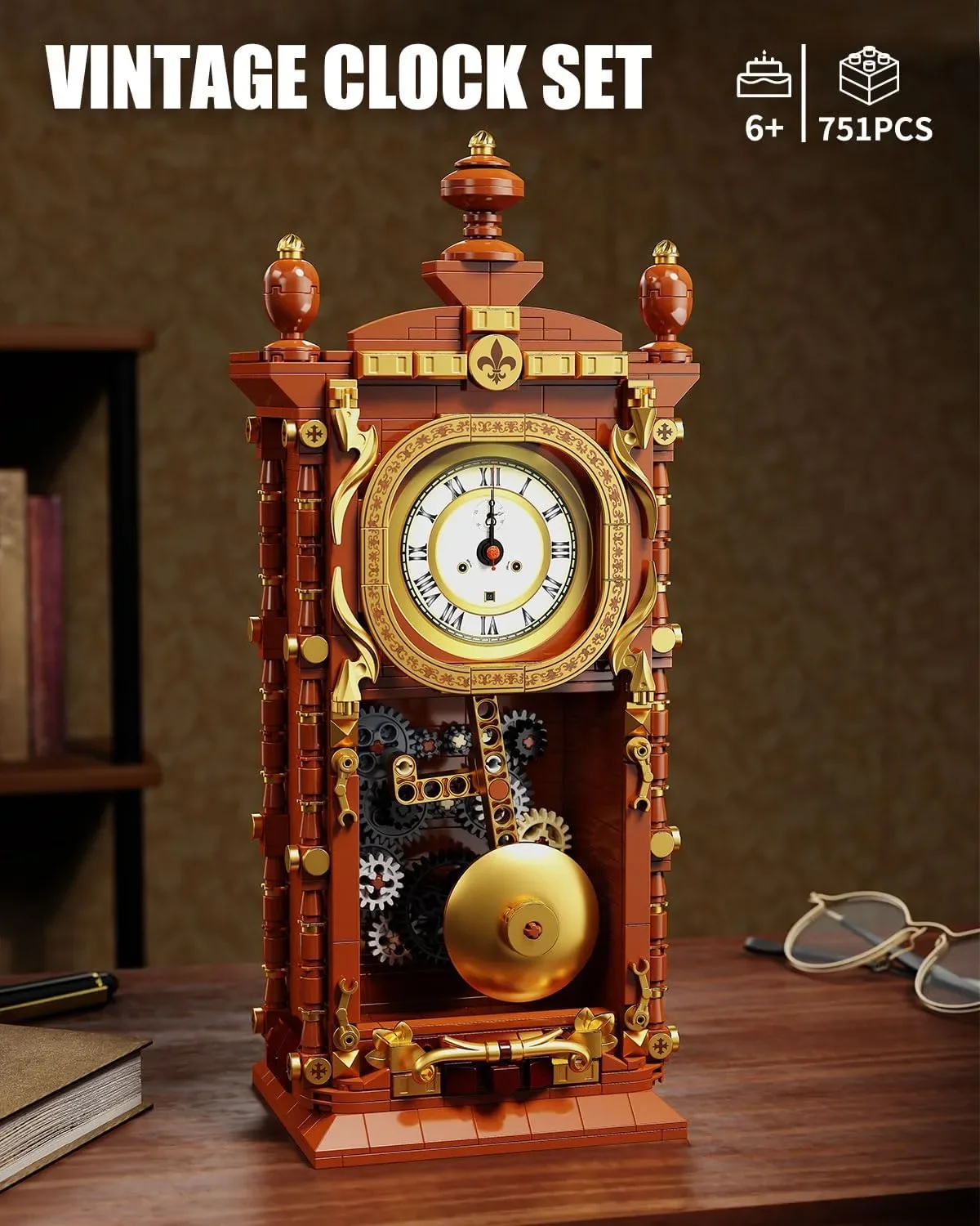 Tycool Vintage Swing Clock – комплект строителни блокчета с махало, 751 части — снимка 2