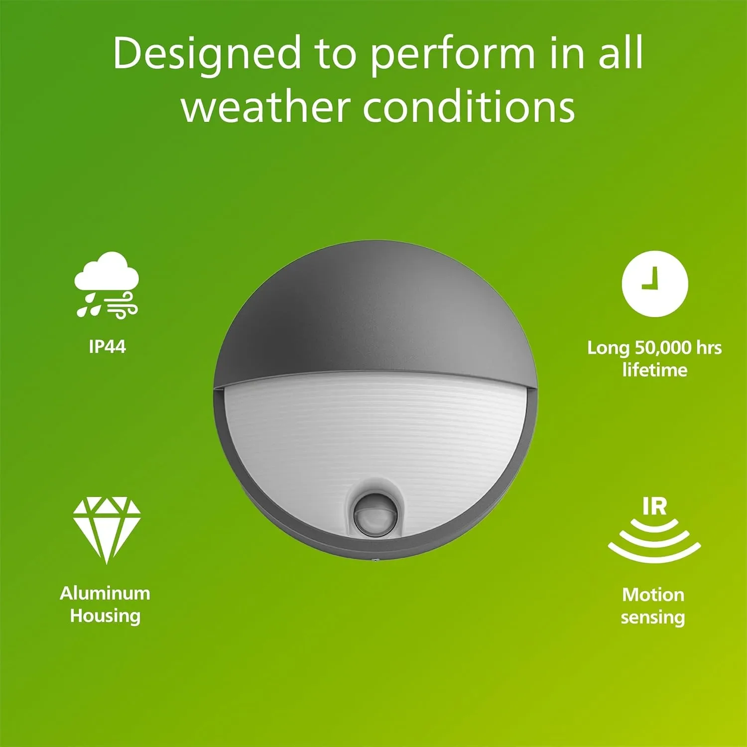 Philips Capricorn IR външна стенна LED лампа с IR сензор за движение, 800 lm, 2700K, PowerShield, IP44 — снимка 2