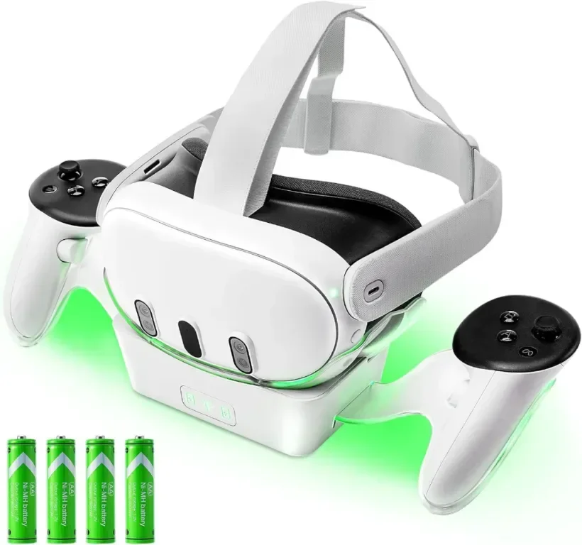 LYtech VR зарядна станция за Quest 3, 4х батерия за сензорни контролери