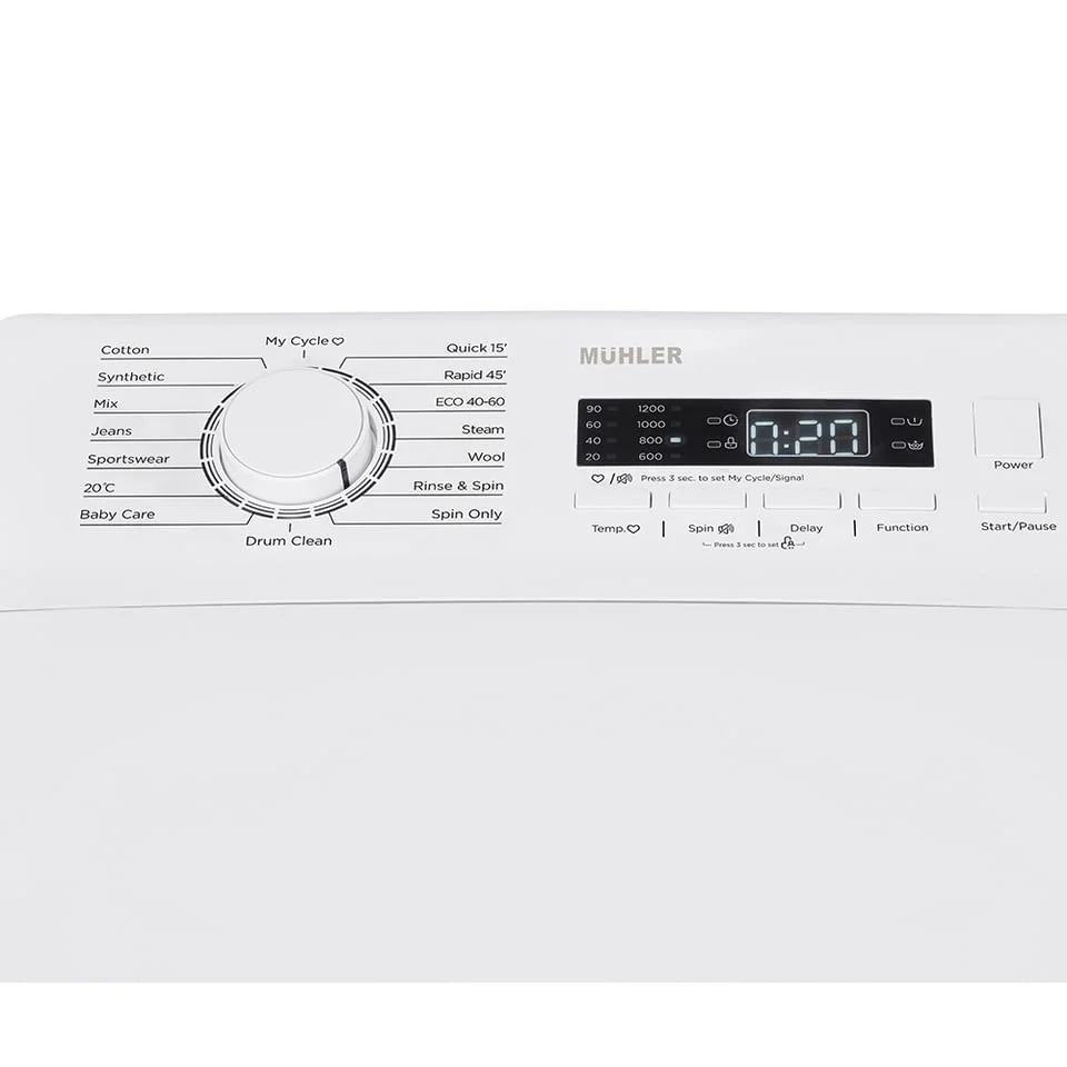 Пералня Muhler SWM712TMWC, 7kg, 1200rpm, горно зареждане — снимка 3