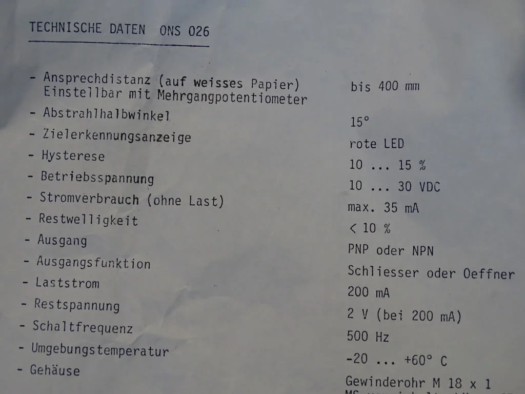 Фотоелектрически сензор Grieshaber ONS 026-0200 Photoelectric switch 10-30 V DC — снимка 6