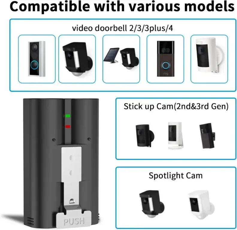 2 броя 6040mAh акумулаторна V4 батерия за Video Doorbell 2/3/3plus/4 и други — снимка 2