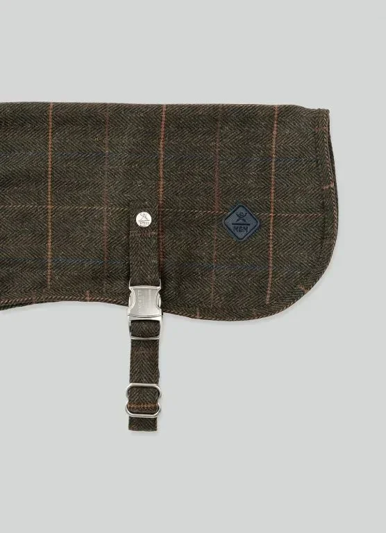 HUGO & HUDSON x HACKETT Палто за кучета, кадифена яка, тъмнозелено карирано рибена кост M45 — снимка 5