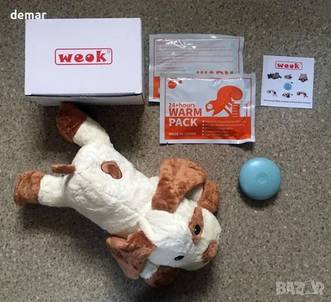 WEOK плътно плюшено кученце за успокояване с топъл пакет (играчка с вграден контрол на топлина) — снимка 9
