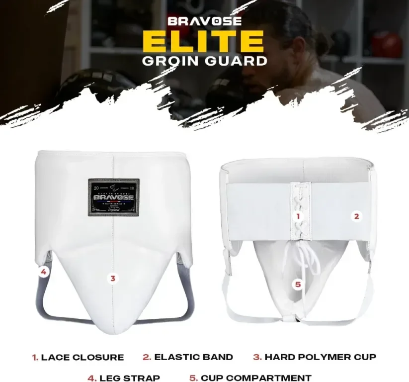 Bravose Elite2.0 Протектор за слабините от телешка кожа за тренировки по карате, таекуондо и др — снимка 2