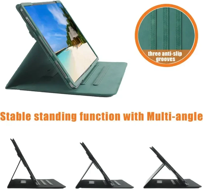 Калъф DINGGUAGUA за Apple iPad Air 11 инча (M2) 2024 iPad Air5 /Air4 /Pro 2020/2022 10,9",тъмнозелен — снимка 3