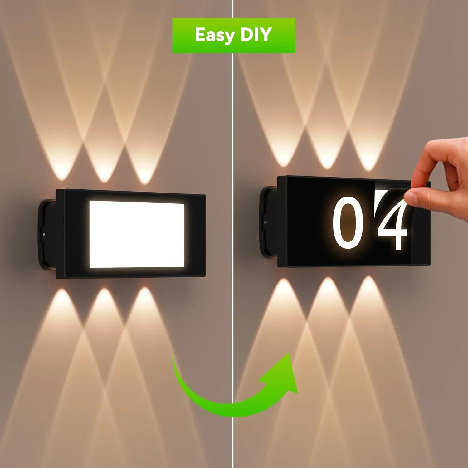 Смарт/LED стенна лампа за външен монтаж с табло с номера и IP66, Easy DIY — снимка 2