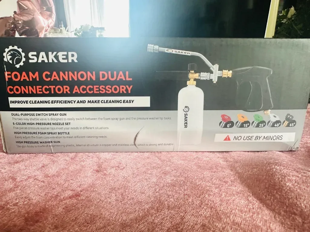 Аксесоар с двоен конектор за Saker Snow Foam Cannon за водоструйка под налягане, с 5 дюзи — снимка 9