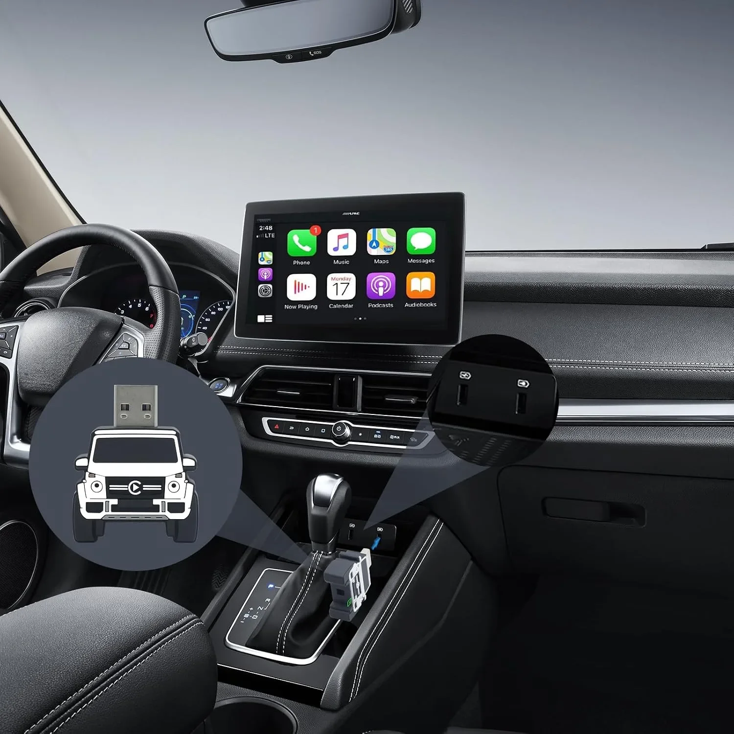 Безжичен CarPlay адаптер за iPhone (plug & play) – превръщане на кабелен CarPlay в безжичен — снимка 7