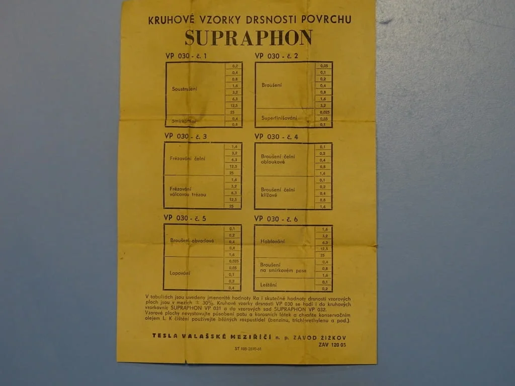Еталон за проверка на грапавост SUPRAPHON VP-031 0.1-25 — снимка 7