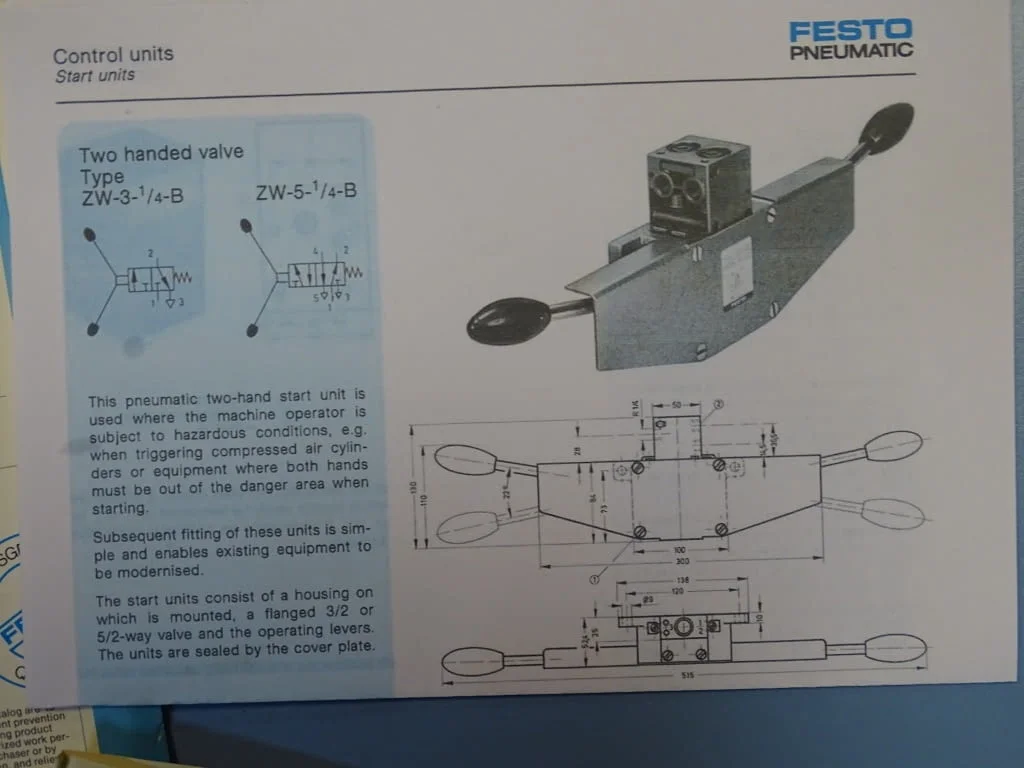 Пневматичен разпределител Festo 10096 ZW-3-1/4 B two handed valve — снимка 7