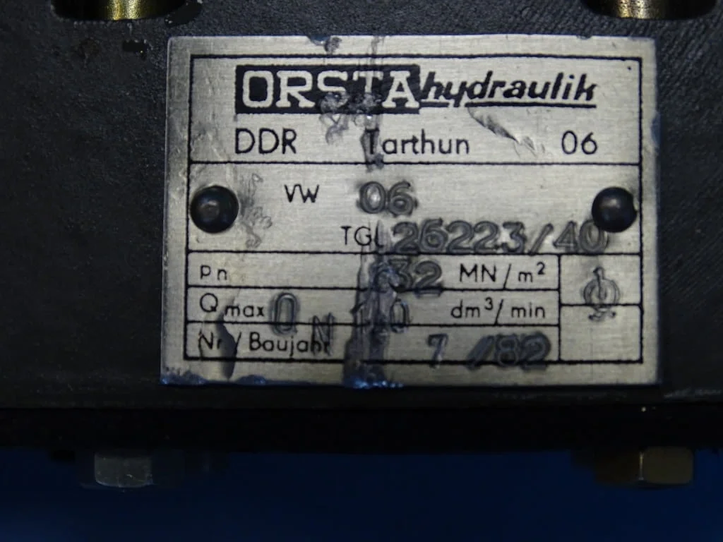 Хидравличен разпределител ORSTA VW 06 TGL26223/40 Hydraulic Valve 24VDC — снимка 5