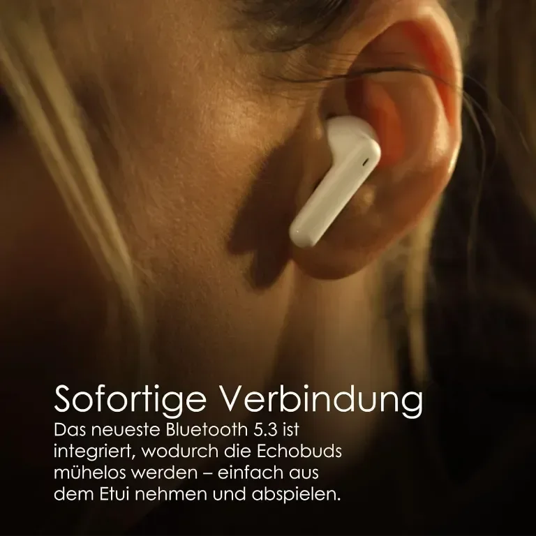 Безжични слушалки Boompods Echobuds ANC с ENC микрофони, IPX4, бели — снимка 5