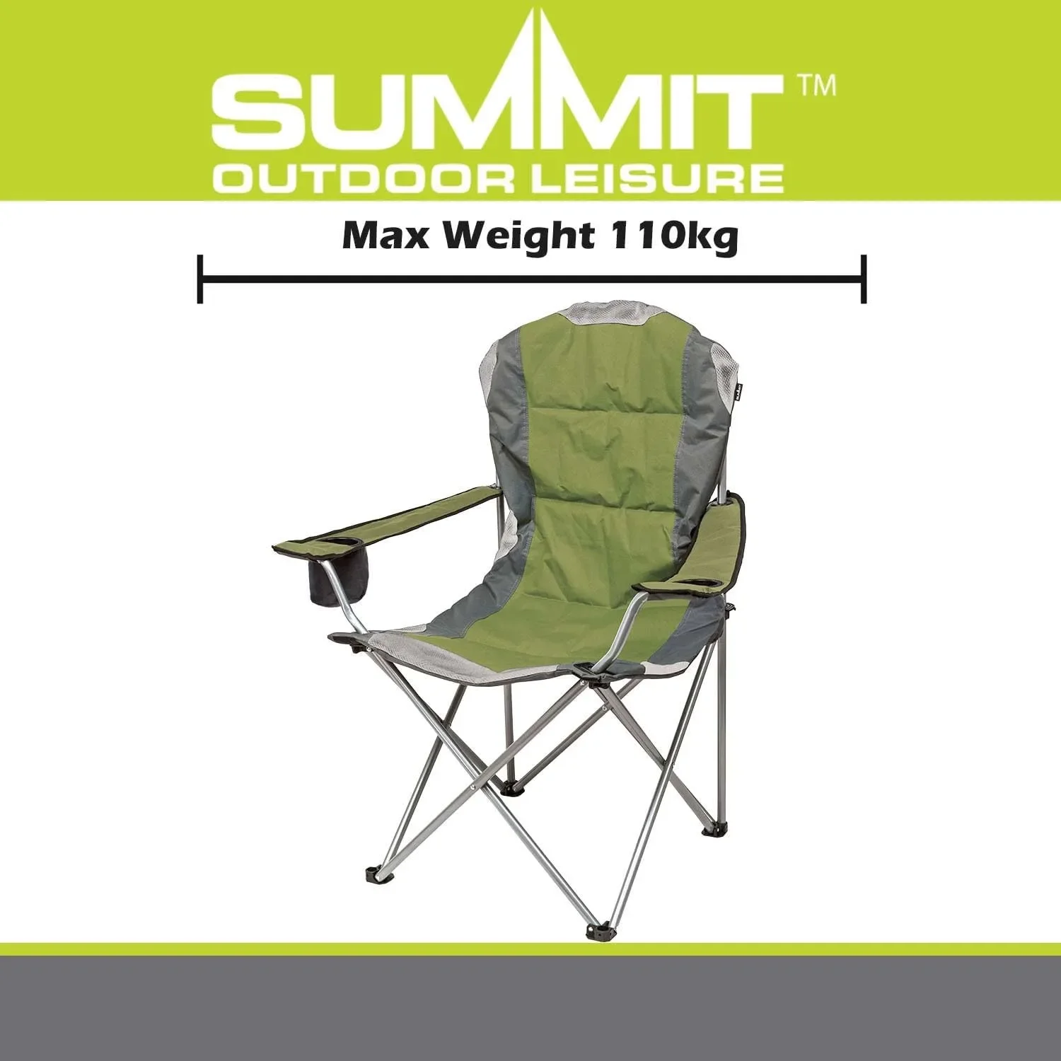 Къмпинг стол със сгъваема висока облегалка SUMMIT Outdoor Leisure и чанта за носене — снимка 2