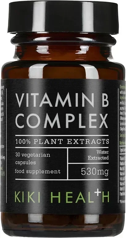 KIKI Health Растителен комплекс от витамини B за здраве и енергийна подкрепа, веган, 30 капсули