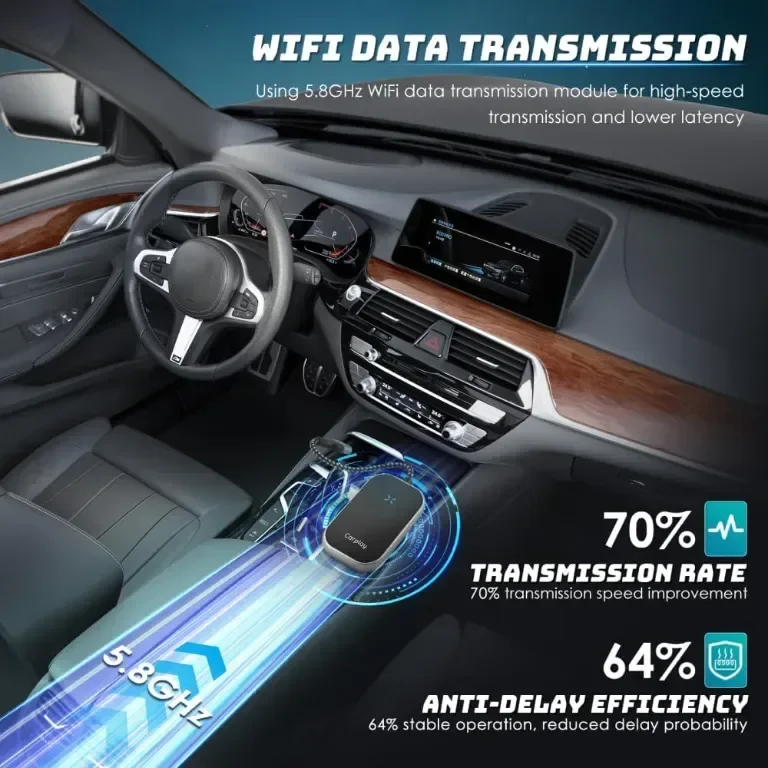 Безжичен адаптер Carplay, безжичен адаптер Plug and Play Android Auto, 5,8 GHz WiFi — снимка 5