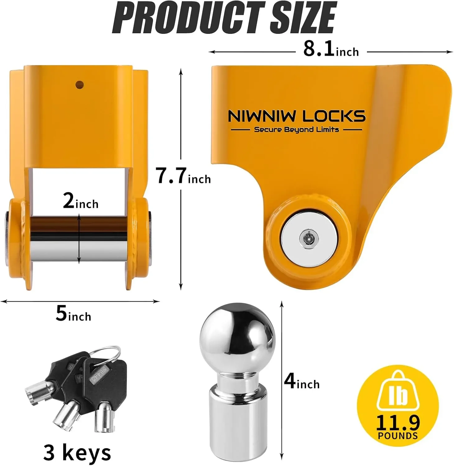 NiwNiw Locks заключващ механизъм за теглич 50 мм (Ifor Williams / Knott / Avonride) — снимка 5