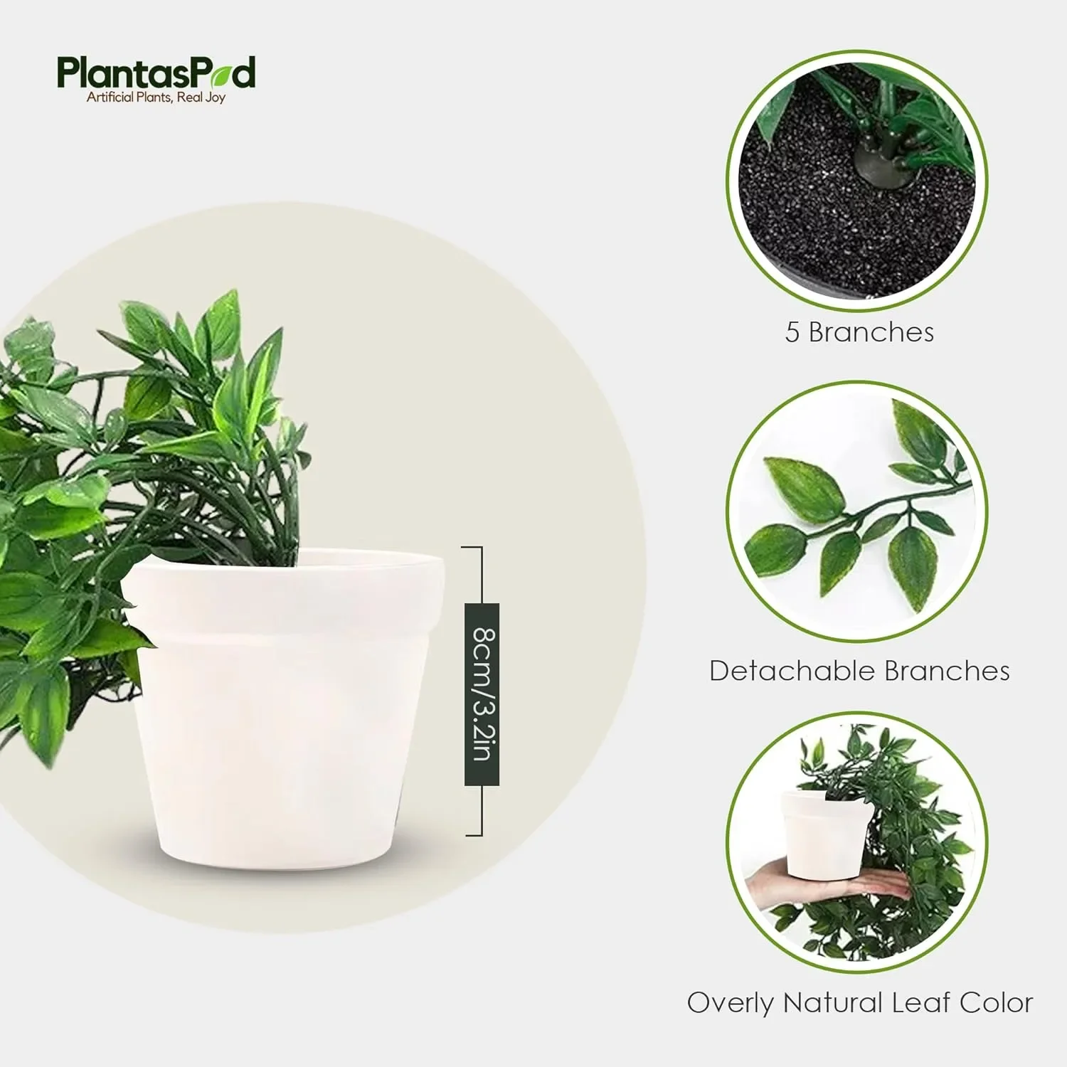 PLANTASPROD изкуствени висящи растения в саксии – комплект 2 броя, изкуствена зеленина — снимка 3