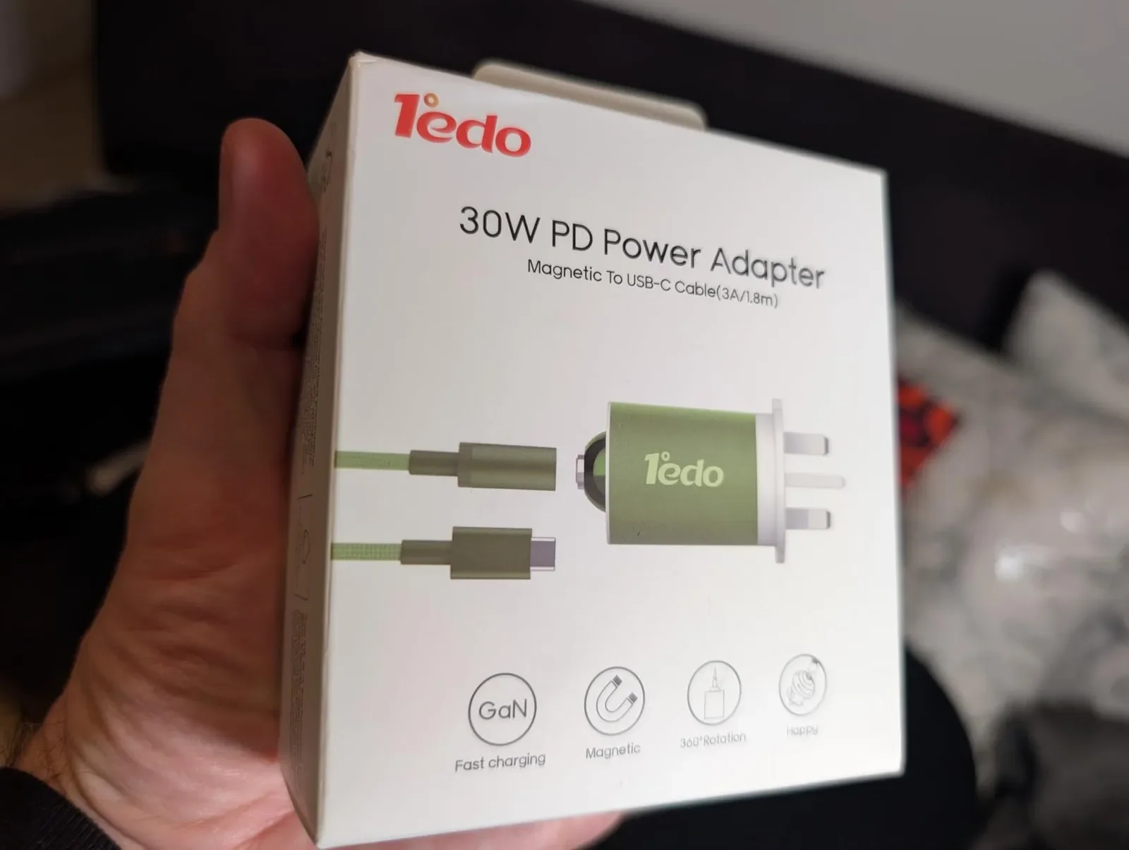 LEDо 30W GaN PD зарядно с магнитна връзка USB-C към USB-C (кабел в комплекта) — снимка 9