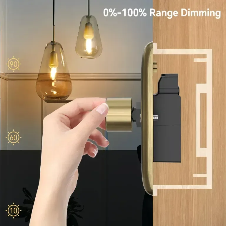 Zigtiger LED Димер: за LED/Халоген, 1 Клавиш, 3-100W, Без Неутрален, Античен Месинг — снимка 7