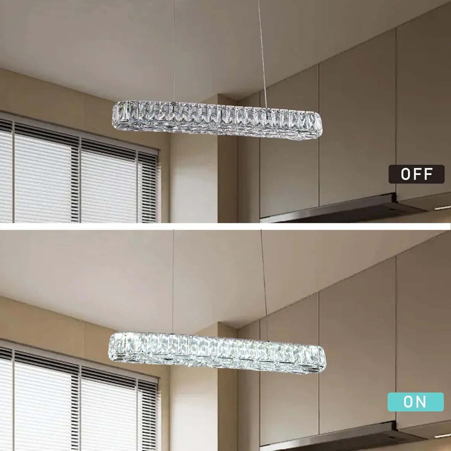 Кристален LED пендел 25W 6500K, висящ полилей за кухня, трапезария и хол — снимка 3